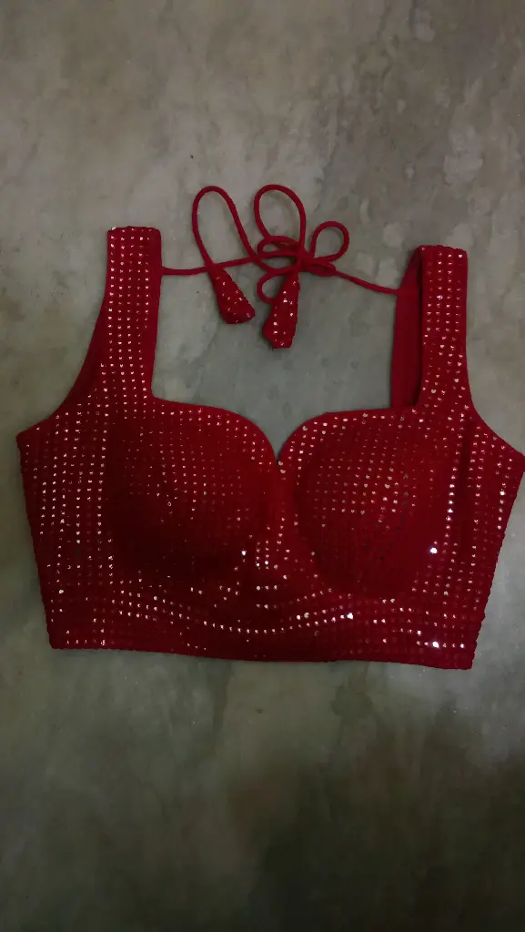 RED SEQUENCE BLOUSE
