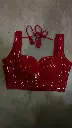 RED SEQUENCE BLOUSE