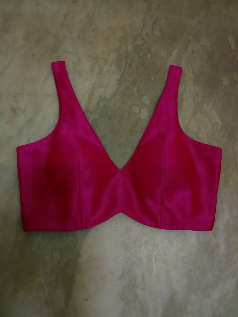 Magenta Dupion Silk Blouse